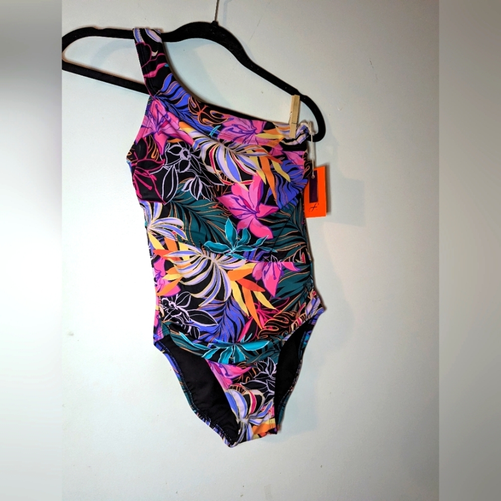 Freely Tropical Safari One Shoulder Mio One Piece Swimsuit
